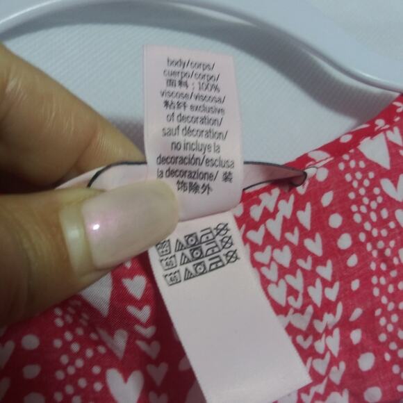 Victoria's Secret Red Heart Tie Waist Tunic Top Cover Up Caftan Size OS - Picture 6 of 7